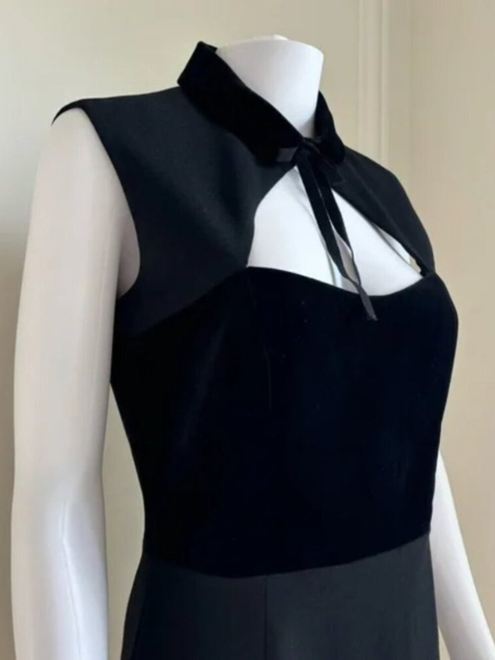 New RED Valentino high neck cutout corset velvet bodice fit and flare minidress - Picture 5 of 16